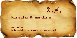 Kinszky Armandina névjegykártya